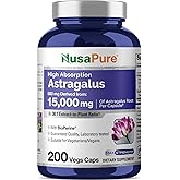 NusaPure Astragalus Root 30:1 Extract, 500 mg Equivalent to 15,000 mg 200 Veg Caps Suitable for Vegetarians and Vegans, Non-GMO