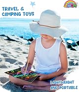 ZMLM Scratch Art for Kids 2 Pack Large Rainbow Scratch Notebooks Blue view 5