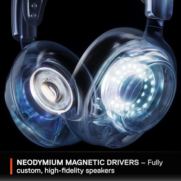 STEELSERIES ARCTIS NOVA 7P WIRELESS MULTI-PLATFORM GAMING HEADSET — NEODYMIUM MAGNETIC DRIVERS — 2.4GHZ + BLUETOOTH — 38HR USB-C BATTERY — GEN2 AI MIC — PLAYSTATION, PC, SWITCH, VR, MOBILE – WHITE