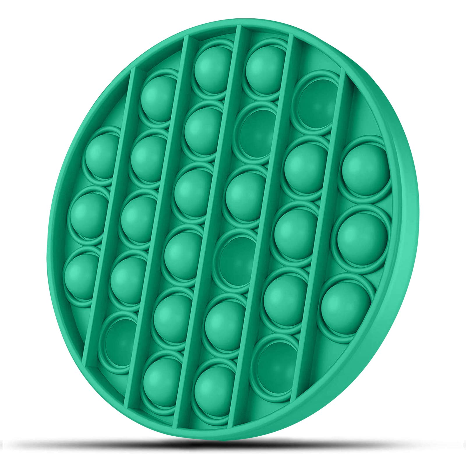Push Pop Pop Bubble Fidget Sensory Toy Autism Special Needs Stress Reliever Silicone Stress Reliever Toy, Squeeze Sensory Toys for Kids, Adults,Family and Friends,Anti-Anxiety Tools(Round-Green)