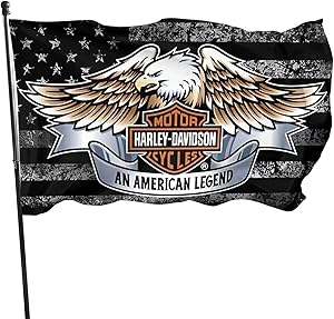 Harley Davidson Flag America Eagle Legendary Eagle Camping Flag Garden Flags Decorations Party Supplies For Home House Outdoor Indoor Decor 3x5 Ft Inch