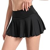 HAOYUAN Women's Pleated Athletic Skorts Pockets Tennis Golf Skirt with Shorts Underneath Sports Running Workout Pickleball