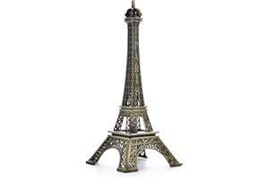 ESHATO 7 Inch Eiffel Tower Statue Decor Alloy Metal Collectible Figurine Replica Souvenir Room, French Eiffel Tower Party Decoration Table Stand Holder Gift for Cake Topper