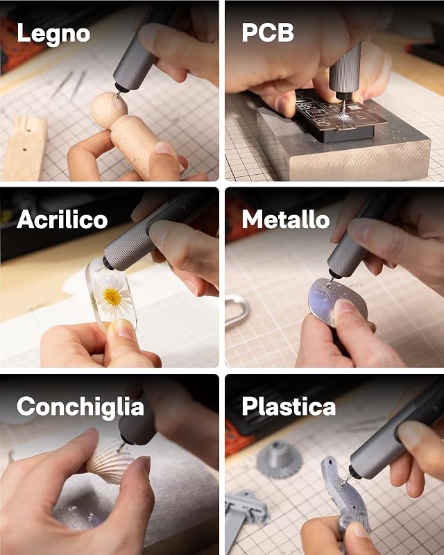 SNAPBLOQ D-A03 Mini Trapano a Batteria con 20 punte, Trapano a Mano Senza Fili a 3 velocità, Luci LED, Set di Trapani Elettrici per la Realizzazione di Gioielli, Resine, Legno, Plastica, DIY
