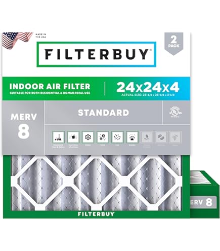 United Filter 24x24x4 MERV 13 Furnace Air Filters – Case Of 6, Made In Canada, Captures Dust, Pollen, Mold, Bacteria & Smoke, High Airflow