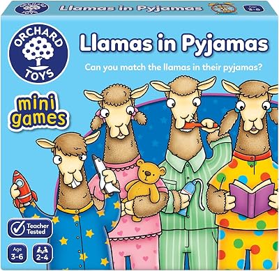 Orchard Toys Llamas in Pyjamas Mini Game Travel Size 2-4 Players 3-6