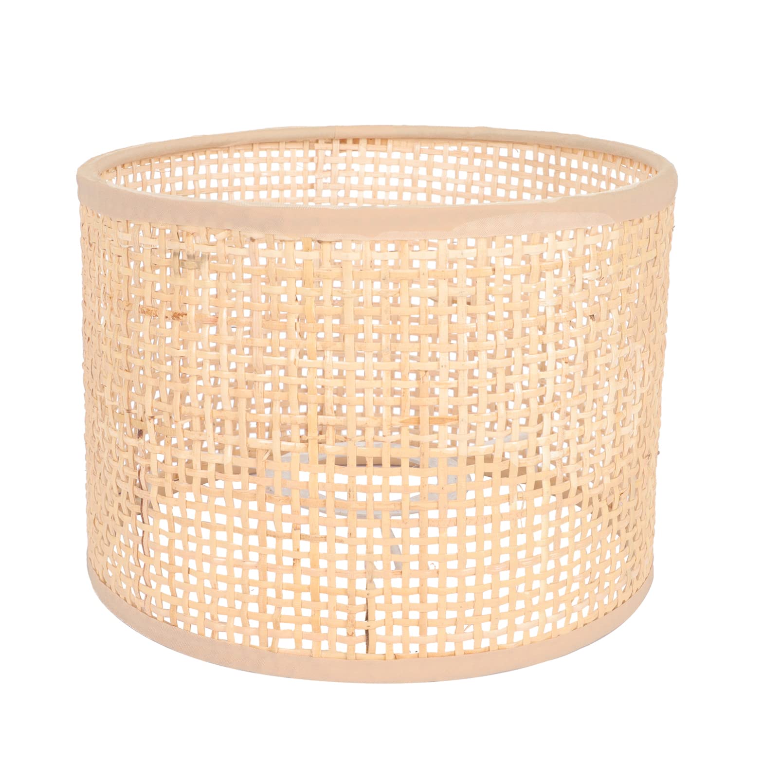 GANAZONO Rattan Pendant Light Shade, 16x16cm, Khaki, Round, Textured Finish, Semi Flush Mount, 1pc