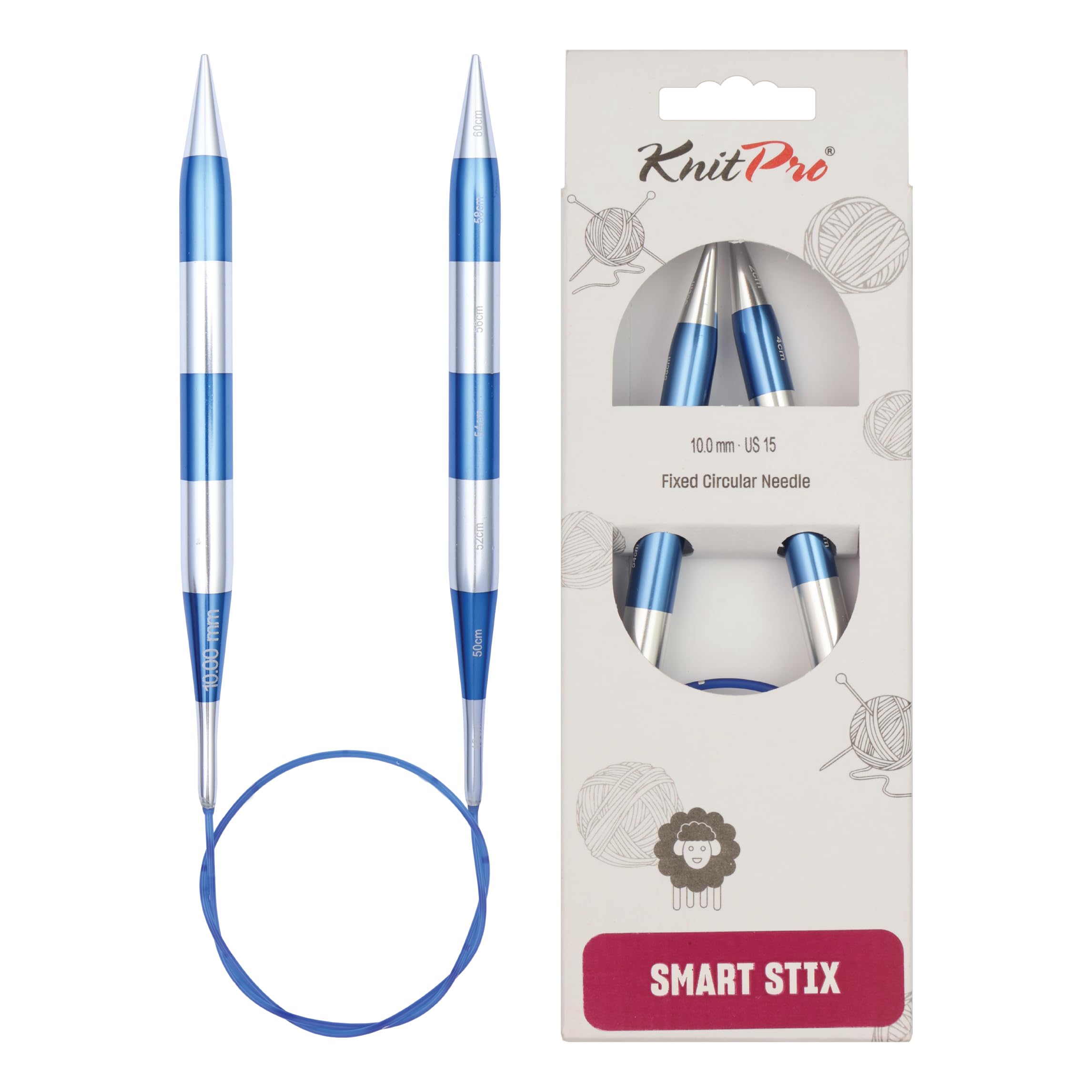 KnitPro Smartstix Fixed Circular Needles 24" (60cm) | 10.00mm