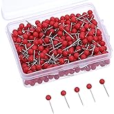 WILLBOND 500 Pack Map Push Pins Map Tacks Small Round Head Push Pins Thumb Tacks for Travel Picture Photo Bulletin Board Wall DIY Craft School Office Home(Red,1/8 Inch)