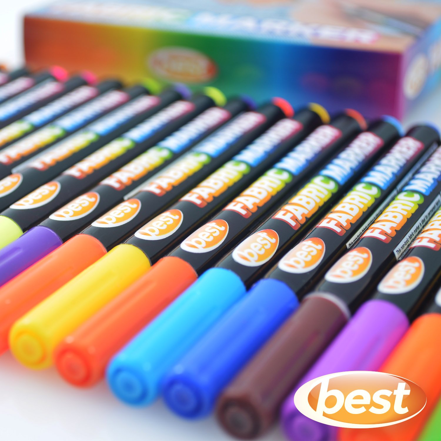 Best Fabric Markers (PACK OF 24 PENS) NonToxic Set of 24 Individual Colors NO DUPLICATES