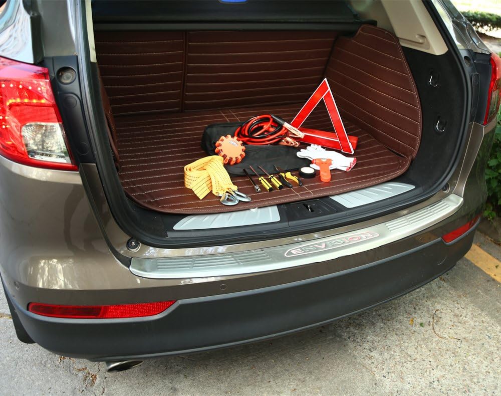 Electop Roadside Assistance Auto Emergency Kit 66 Pieces-in-1 Car Safety Kit with Jumper Cables,LED Road Flare Warning Light,Tow Rope,Triangle,Tire Pressure Gauge and More for Your Car Truck SUV: Automotive