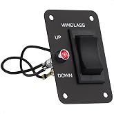 Five Oceans Rocker Boat Anchor Windlass Switch, Controlling Up/Down Function of Boat Anchor Windlasses, Waterproof, 12 Volts, SPDT 3-Terminal Switch, Stainless Steel Plate - FO3739