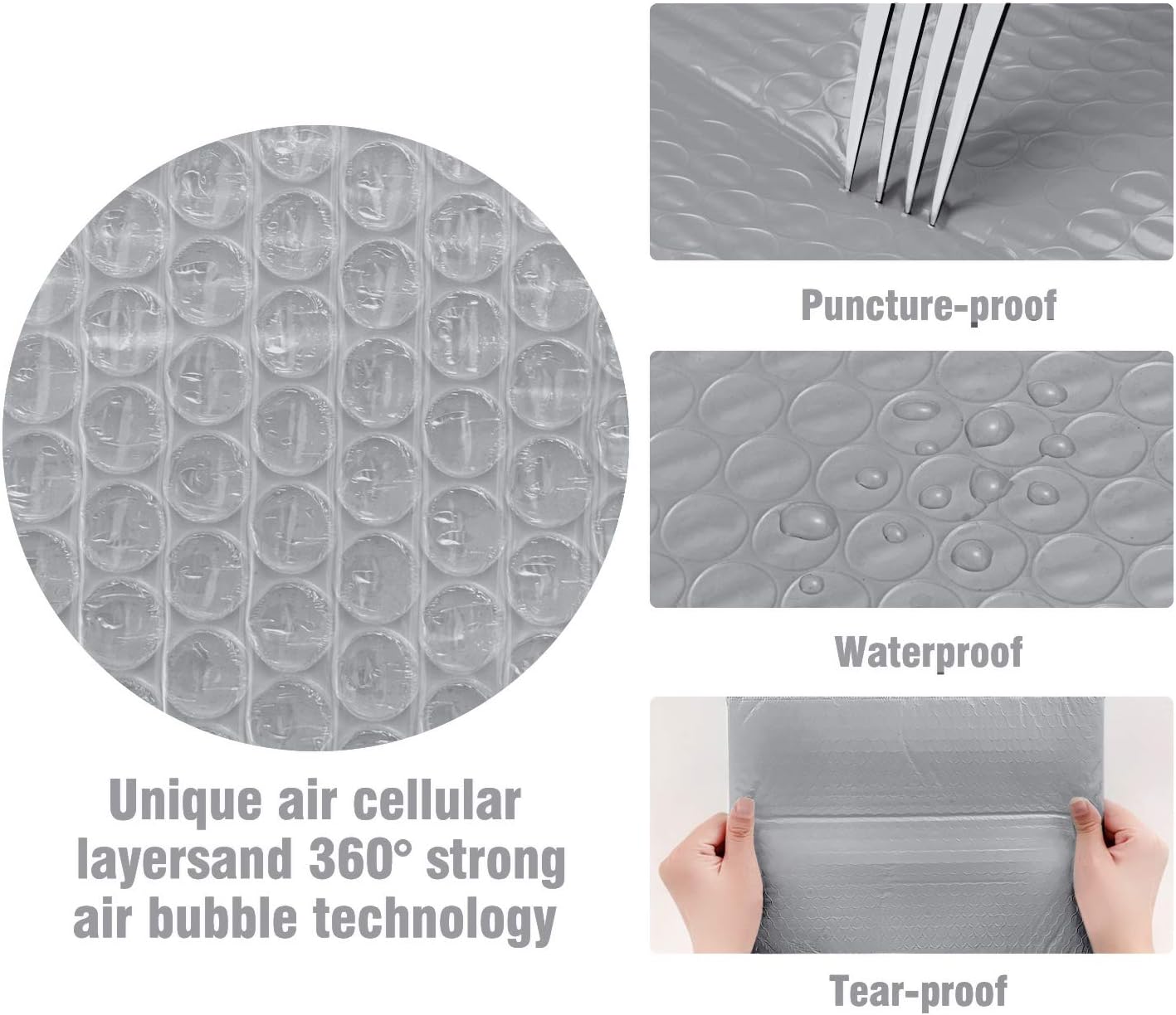 HBlife #0 6x10 Inches Poly Bubble Mailers Self Seal Gray Padded Envelopes, Pack of 50 : Office Products