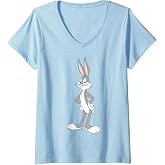 Womens Looney Tunes Bugs Bunny Stance Portrait V-Neck T-Shirt