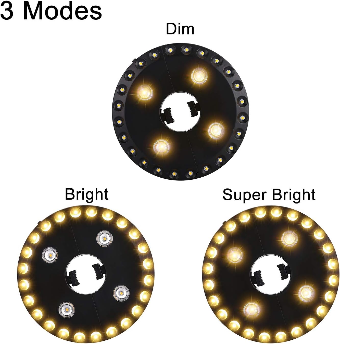 Oyoco Warm White Patio Umbrella Light 3 Brightness Modes Cordless 28 Led Lights At 200 Lumens 4 X Aa Battery Operated Umbrella Pole Light For Patio Umbrellas Camping Tents Amazon Com