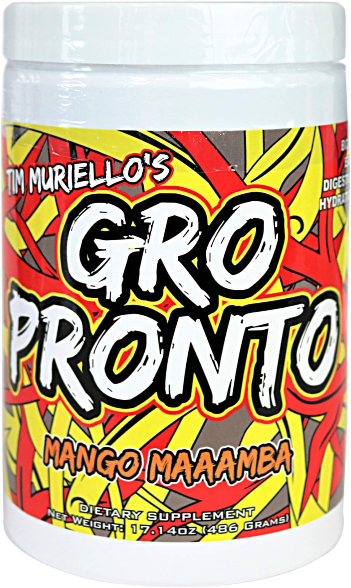 Tim Muriello's GROPRONTO BCAA - EAA - Enzymes - (Mango) - Muscle Recovery - Intra Workout - Post Workout - Super Delicious - High Leucine - Essential Amino Acids - Muscle Repair Growth Powder