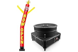 GOODENY 20FT Tall Inflatable Tube Man Now Open Wacky Wavy Dancing Guy with 1.5 HP Weather-Resistant Blower (18''Diameter) for Outdoor Decoration Advertising Business Promotion