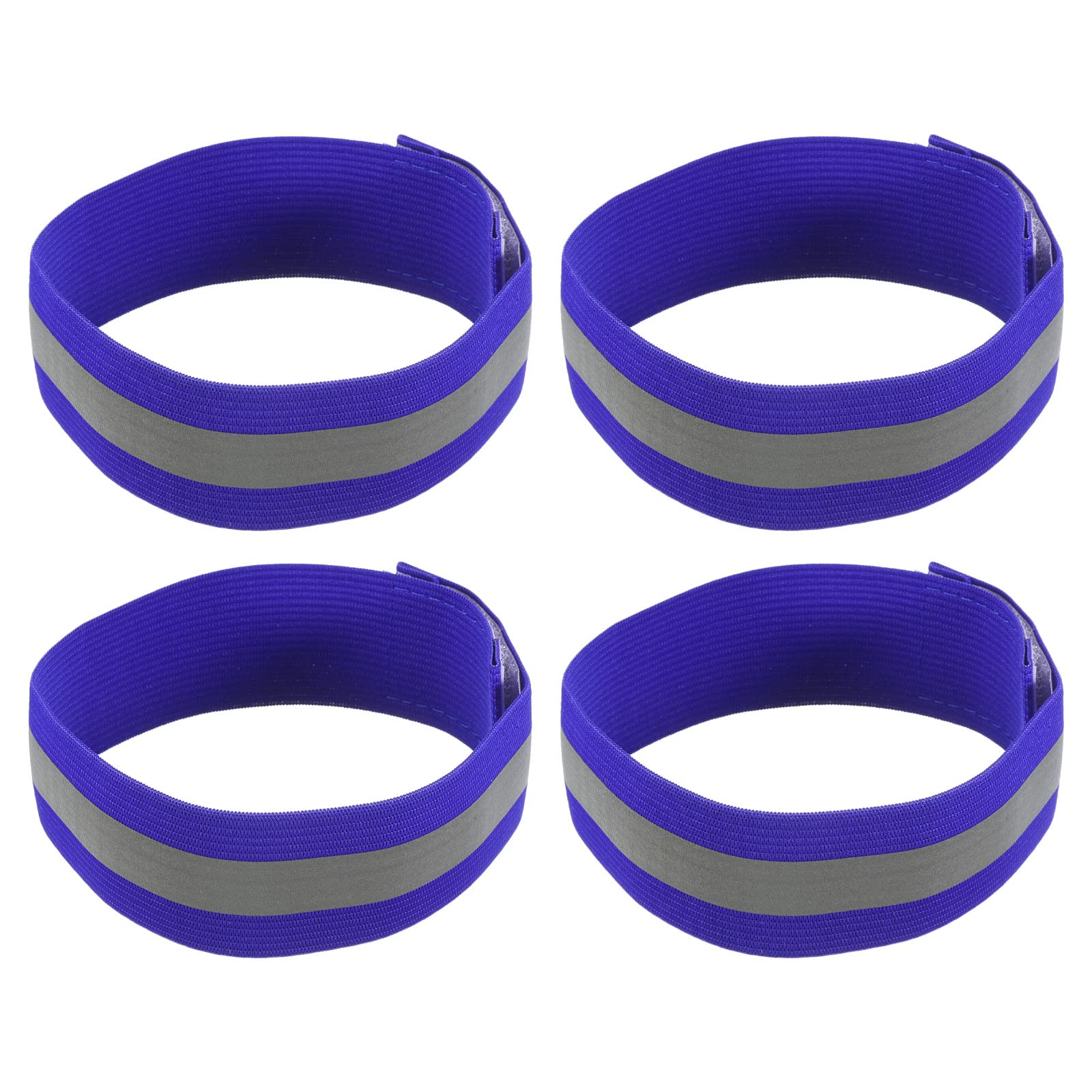 M METERXITY 4 Pack Reflective Bands - Safety Reflector Tape Strip, High Visibility Wide Lightweight Gear, Apply to Running Night Walking(14x1.5 Inch, Dark Blue)