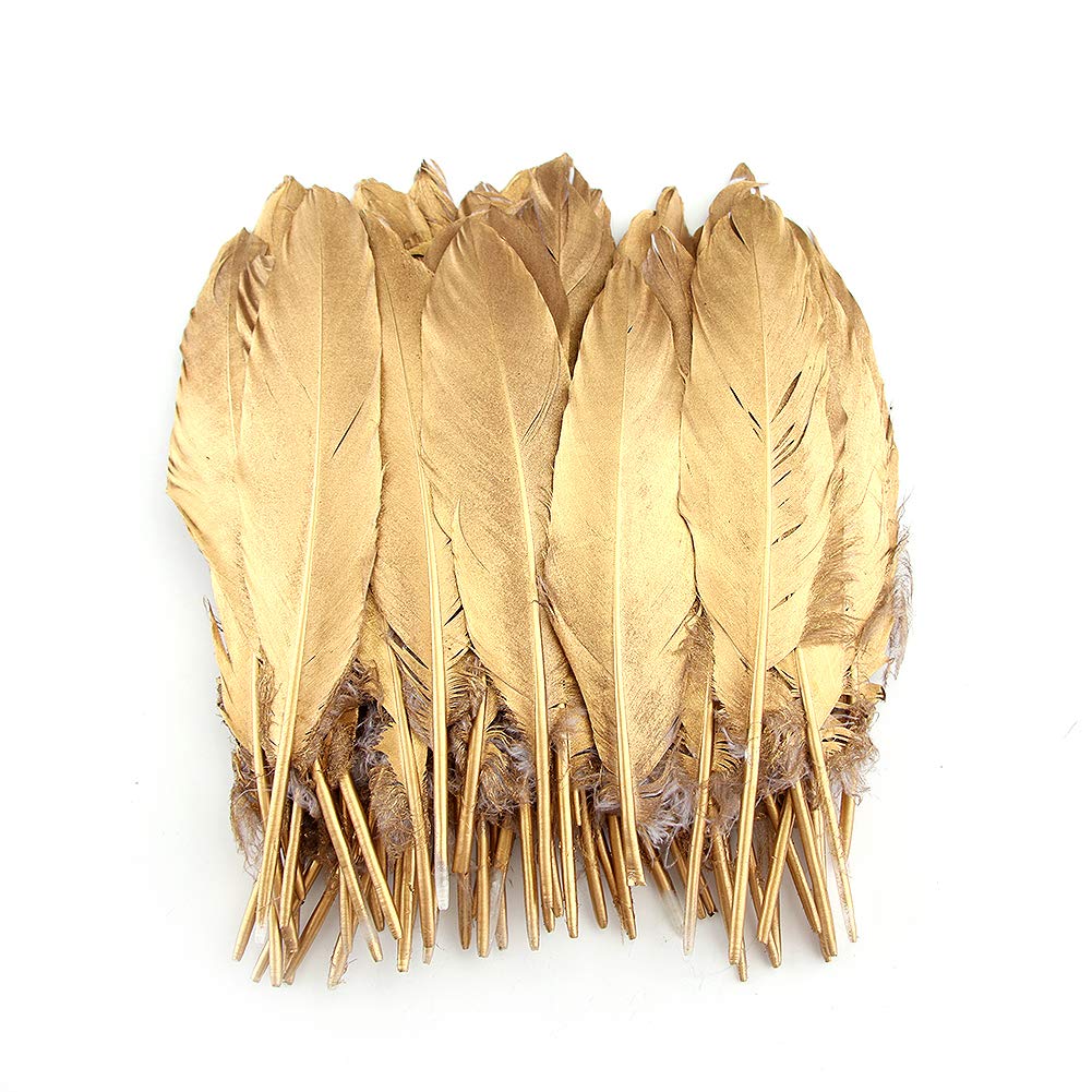 Sowder Natural Goose Feathers Clothing Accessories Pack of 50(Gold)
