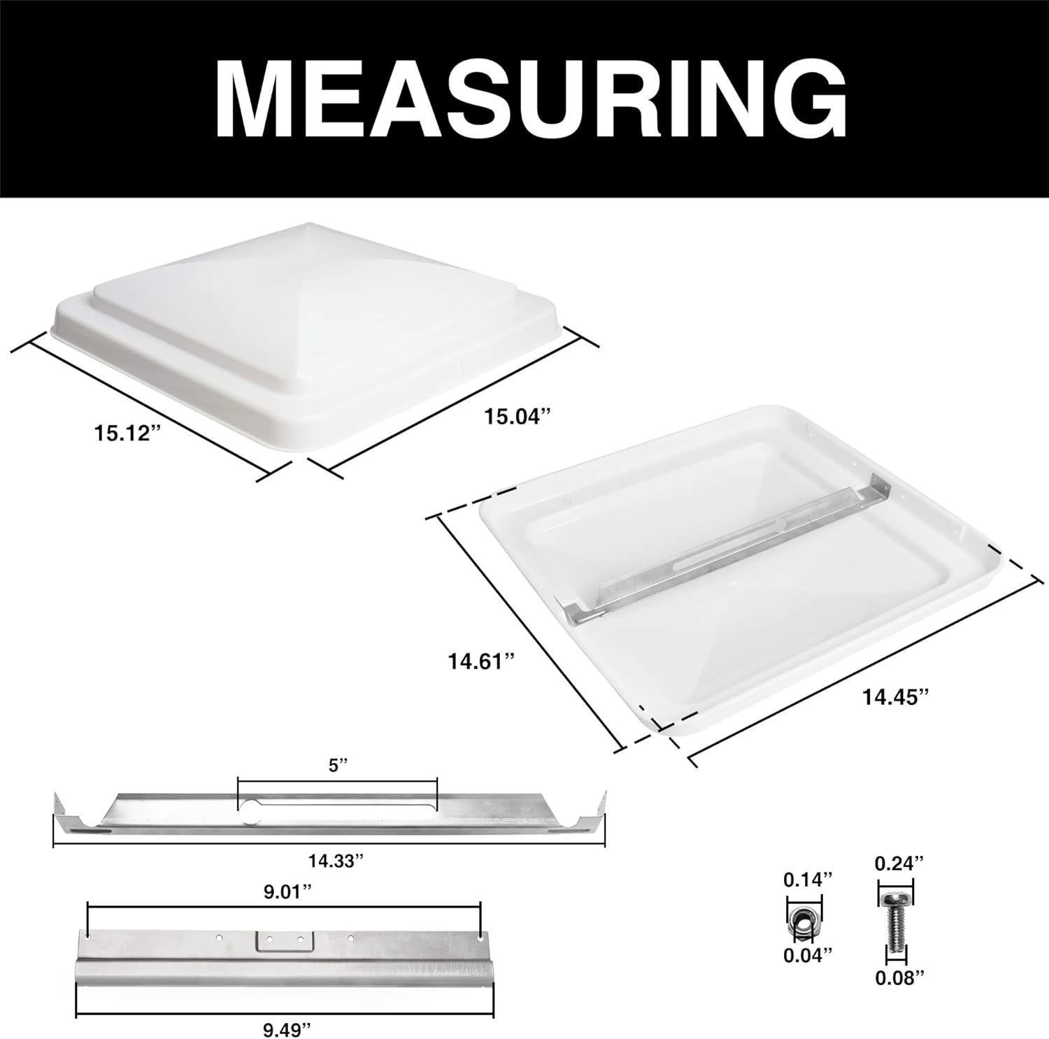 ONLTCO RV Vent Lid Replacement RV Vent Cover, Trailer, Camper, Motorhome Roof Vent Cover White Stainless Steel Hinge 2 Pack: Automotive