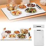2024 New Food Warmers for Parties with Adjustable Temperature, 24"x15" Foldable Food Warmer Fast Heating, Hot Plate for Parti