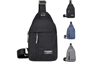 WYCNLY Crossbody Shoulder Bag For Travel - Multipurpose Bag With Earphone Hole - Casual Chest Bag For Men & Women - Sling Bag