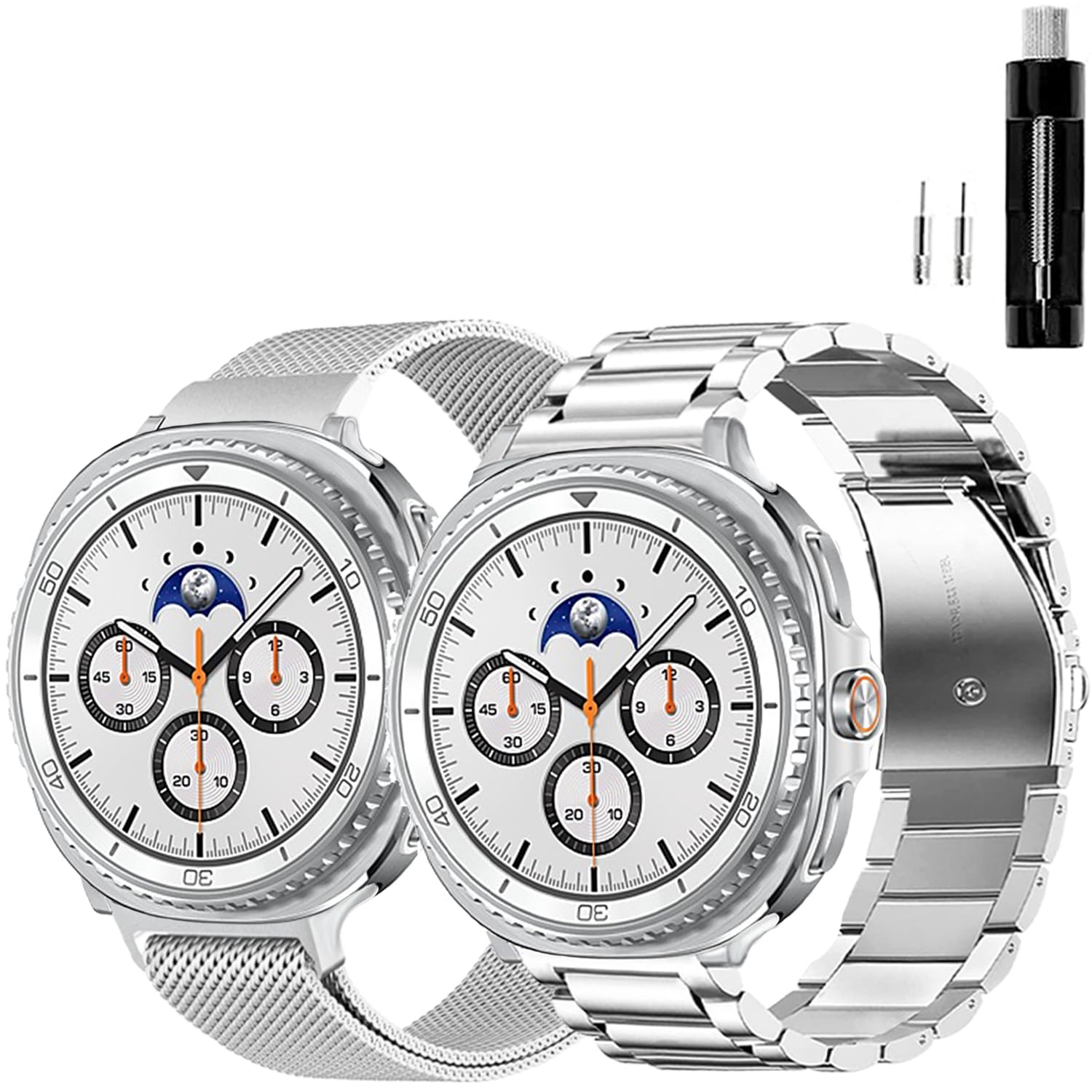 Photo 1 of GOLDTOLUCK Stainless Steel Band Compatible with Samsung Galaxy Watch 8 Classic 40mm 44mm 46mm (2025) Men Women Milanese Mesh Magnetic Classy Elegant Casual Business Metal Stainless Steel