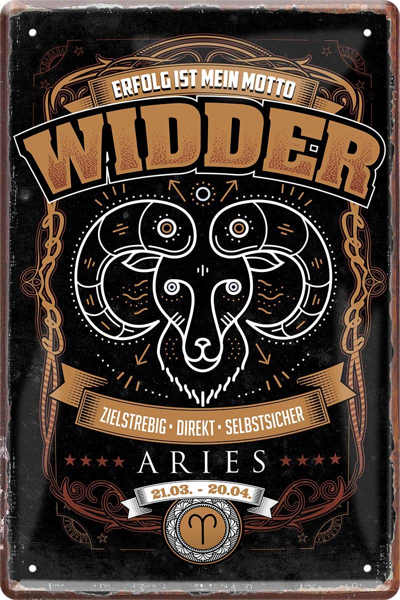 1463 Decorative Tin Sign Aries Horoscope 20 x 30 cm