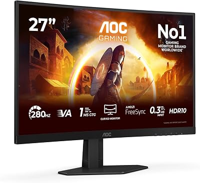 AOC C27G4ZXE 27 Inch Curved FHD 280 Hz 0.3ms HDR10 FreeSync