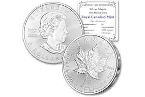 MINT STATE GOLD 2023-1 oz Canadian Maple Leaf Silver Bullion Coin Brilliant Uncirculated with Certificate of Authenticity $5 Seller BU