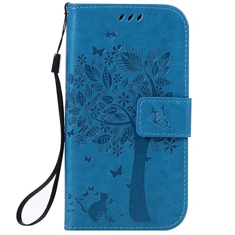 Nancen Compatible with Handyhülle Galaxy S4 / i9500 Flip Schutzhülle Zubehör Lederhülle mit Silikon Back Cover PU Leder Handy