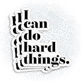 (3Pcs) I Can Do Hard Things Sticker Positive Motivational Quote 2" Waterproof Die-Cut Vinyl Sticker for Laptop Water Bottle Kindle Funny Birthday Gifts for Her Him 2 Inches