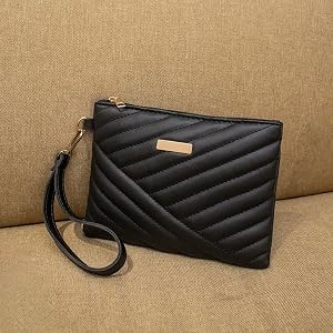 Large Capacity Handbag For Women Quilted Zip Clutch Wristlet Holds Phone Wallet Coins For Travel Work Everyday