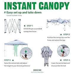Acepic 10x10 Pop Up Canopy Tent with Sidewall,300D