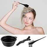 Yibaijia 9 Pcs Hair Colouring Kit Dye Bowl Brush Gloves Clips Apron Ear Cover view 6