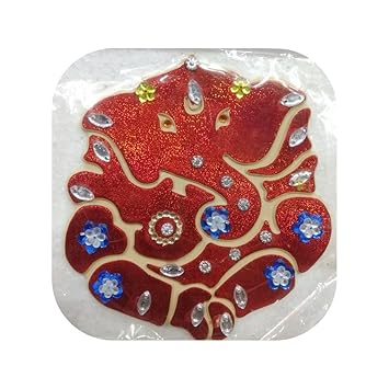 Shreeji Decoration Small 2 Pcs Of Small Ganpatiji Sticker With