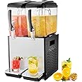 VEVOR Commercial Beverage Dispenser, 2 Tanks 12 L / 12.7 QT Per Tank Juice Dispenser, 286W Stainless Steel Ice Tea Drink Machine with 45°F-54°F Cooling Temperature, for Cold Drink Restaurant Bar Party