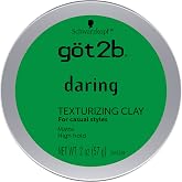 got2b Daring Texturizing Clay, 2 Fl Oz, Matte Finish and High Hold Styling Hair Clay For Men and Women, Non-Greasy, Non-Sticky Hair Texturizer for Short to Medium Hair