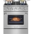 Empava Gas Range, Convection Oven 4.2 Cu. Ft with 4 Deep Recessed Burners Cooktop, Heavy Duty Continuous Grates in Stainless Steel for Kitchen, Restaurant. Freestanding & Slide-in,30 Inch