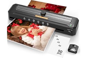 ASSARK Laminator Machine A3 with 50 Laminating Sheets, Laminator Thermal and Cold with Paper Trimmer Corner Rounder, High-Speed Jam-Free, Low-Noise 13-Inch Laminating Machine(Black)
