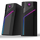 museeq W-206RE RGB Gaming Speakers for PC, Bluetooth & USB Desktop Speakers for Gaming PC and Monitor, Touch Control Stereo Computer Speakers with 21 LED Light Modes