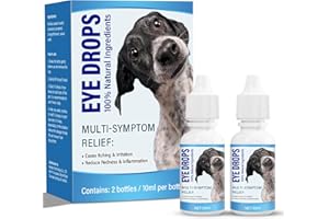 SHWD Cataract Drops for Dogs, Dog Eye Drops for Pet Eye Wash Relieve Pet Red Eyes, Dog Eye Infections, Dryness, Cleaning Tear Streaks&Removing Eye Stains,2 Pcs