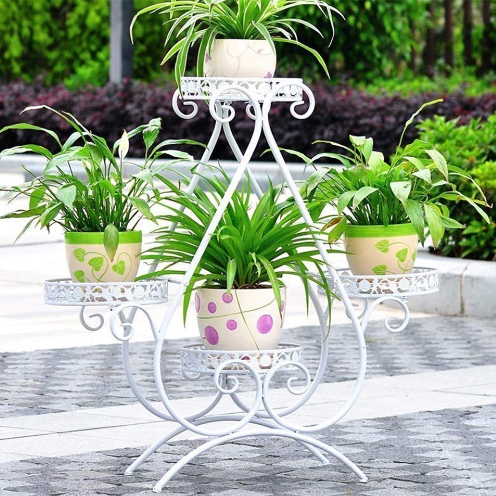 ZZHF huajia Soporte de Flores, Estilo Europeo Iron Art Multi-Capa ...