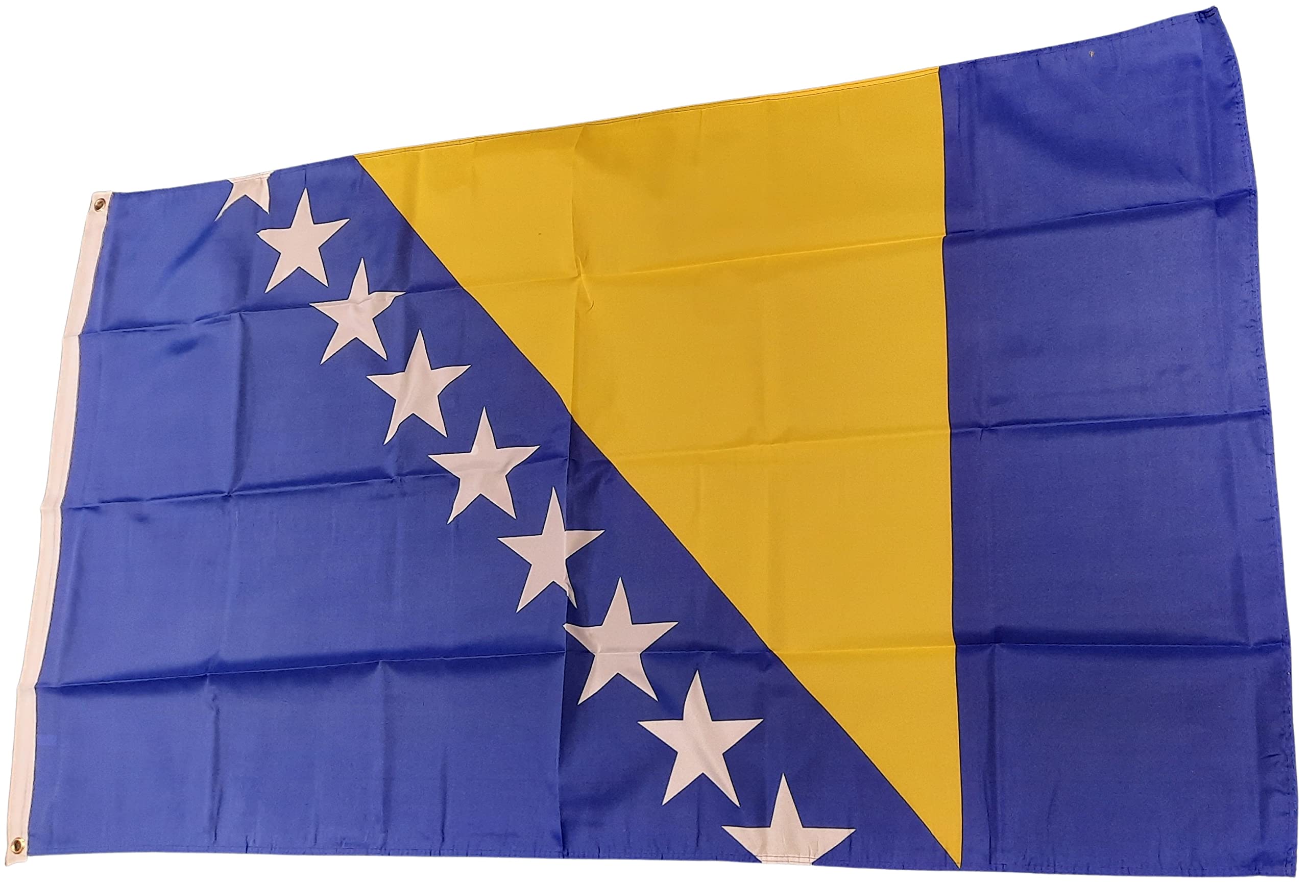 NWFlags Bosnia & Herzegovina Flag 5ft x 3ft 75d Premium Polyester Suitable For Flagpoles | Strong Polyester 5x3 foot material Bosnian flag with Eyelets