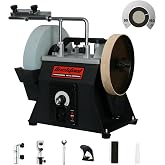 BUCKTOOL 10" 1.2A Variable Speed Wet Sharpening System,Two Way Rotation | Water Cooled Wet Stone Grinder with 90-160RPM,8" Leather Wheel,Angle Jig for Chisels,Plane Irons,Axes,Tools,Knives