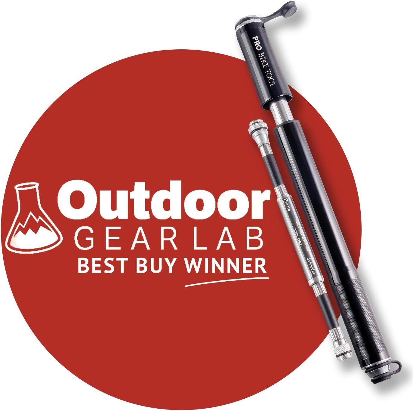 PRO BIKE TOOL Bike Pump with Gauge Fits Presta and Schrader - Accurate Inflation - Mini Bicycle Tire Pump for Road, Mountain and BMX Bikes, High Pressure 100 PSI, Includes Mount Kit BIK : Sports & Outdoors