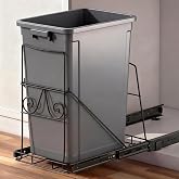 XYLOME Pull Out Trash Can Under Cabinet 7&ndash;11 Gal, Trash Can Not Included | Under Sink Trash Can for Kitchen, Requires Min. Cabinet Opening 12"W X 17.5"D X 17.5"H, Cabinet Trash Can Pull Out Kit, Black