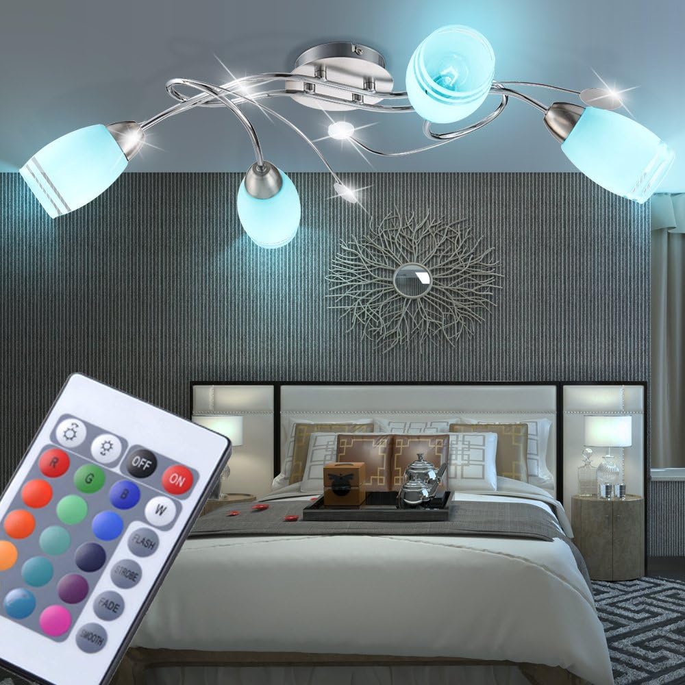 Ceiling lamp Living Room Remote Control Glass spot lamp dimmable in Set
