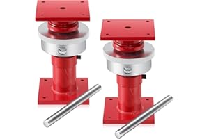 Lanties Adjustable Screw Jack Post for House Leveling, Manufacturing House Jacks with Wrench Screw Steel Shores, Range of Adjustment(6.5''-9'',Red,2 Pcs)