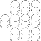 MFL. Stage Lights Safety Cables 110 lb Load Duty 31.5'' Stainless Steel Security Rope for Party Lights DJ Light Stage Lighting, Silver, Pack of 10
